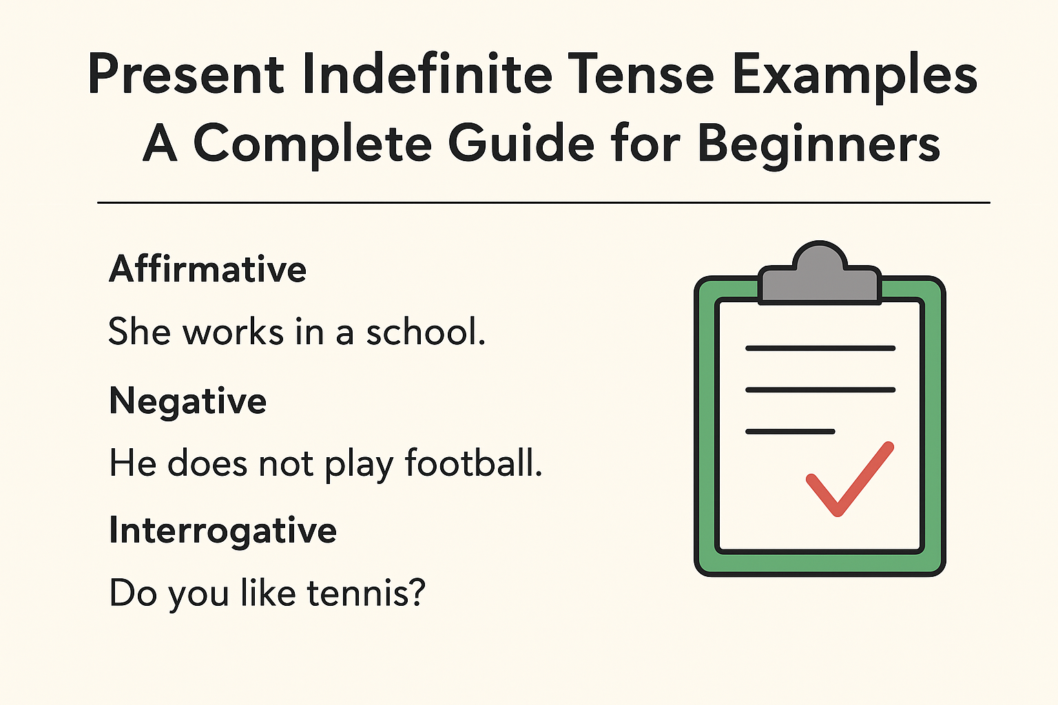 Present Indefinite Tense Examples – A Complete Guide for Beginners