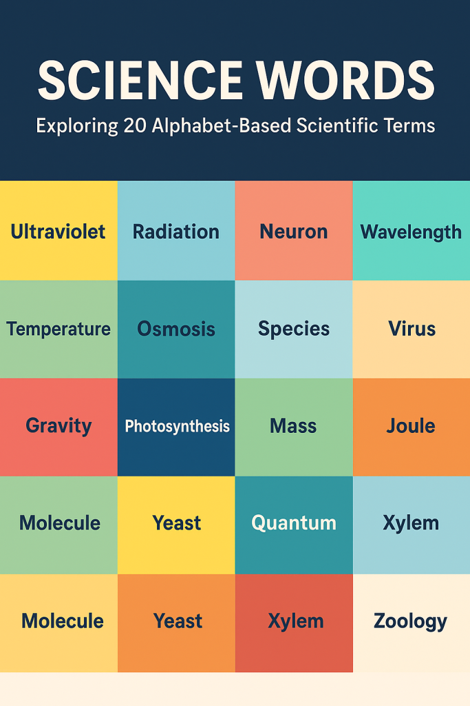 Science Words from A to Z: Exploring 20 Alphabet-Based Scientific Terms