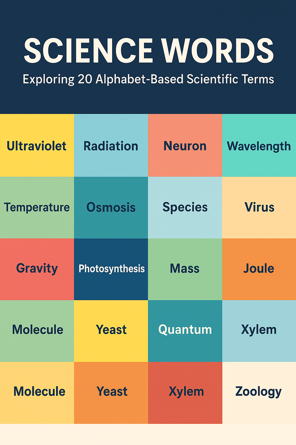 Science Words from A to Z: Exploring 20 Alphabet-Based Scientific Terms