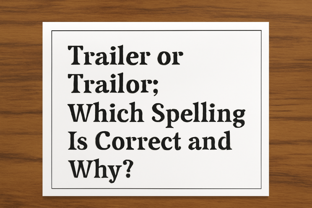 Trailer or Trailor: Which Spelling Is Correct and Why?