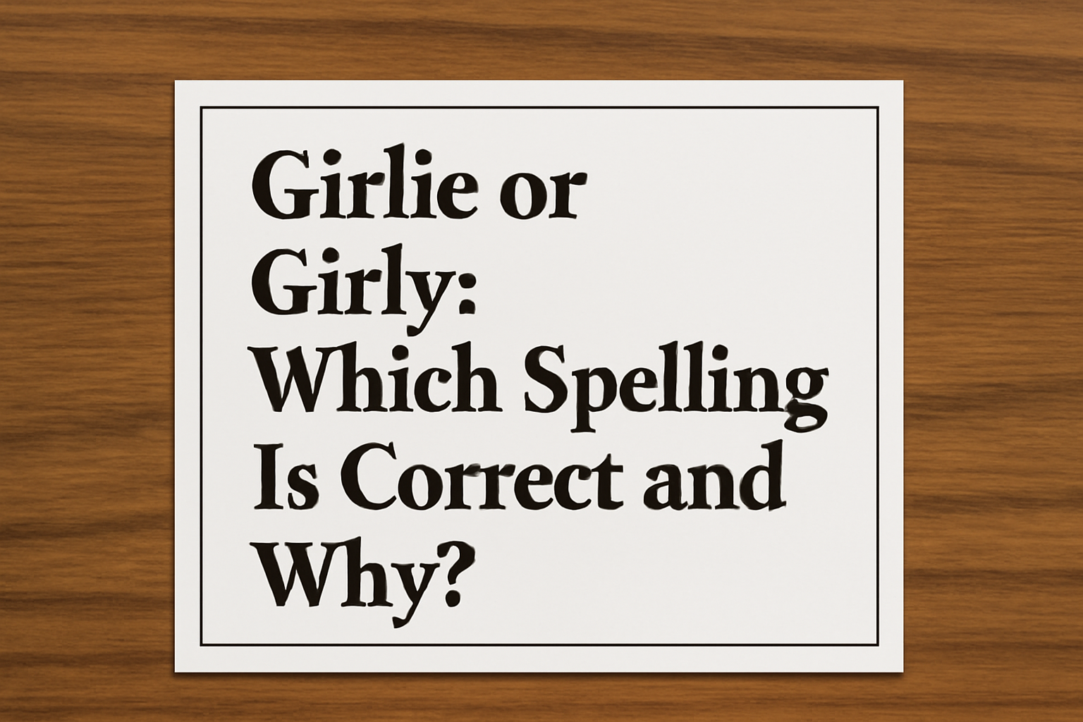 Girlie or Girly: Which Spelling Is Correct and Why?
