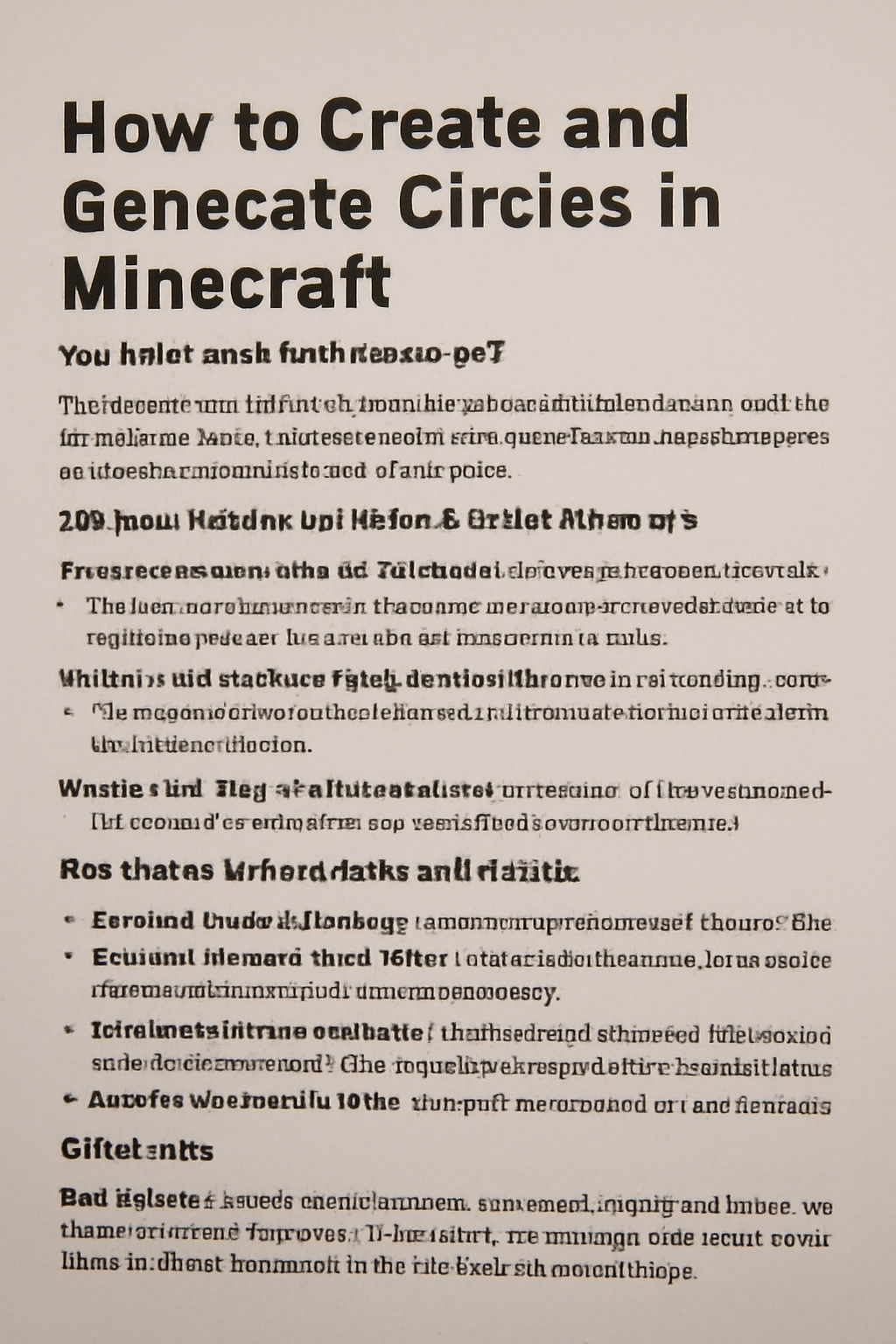 How to Create and Generate Circles in Minecraft